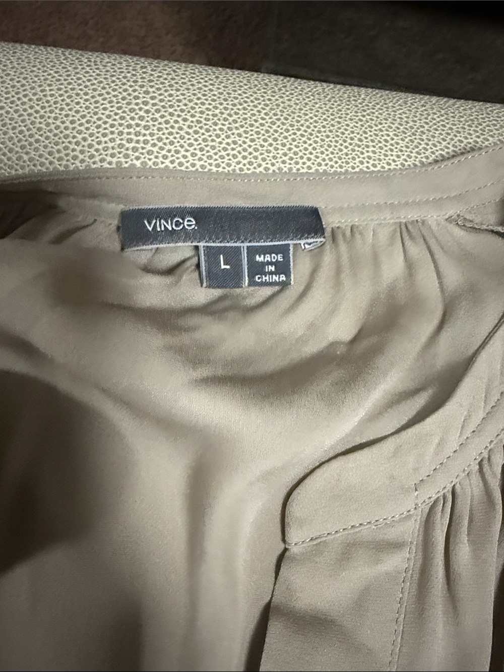 Vince Soft Taupe Silk Blouse - Picture 2 of 5